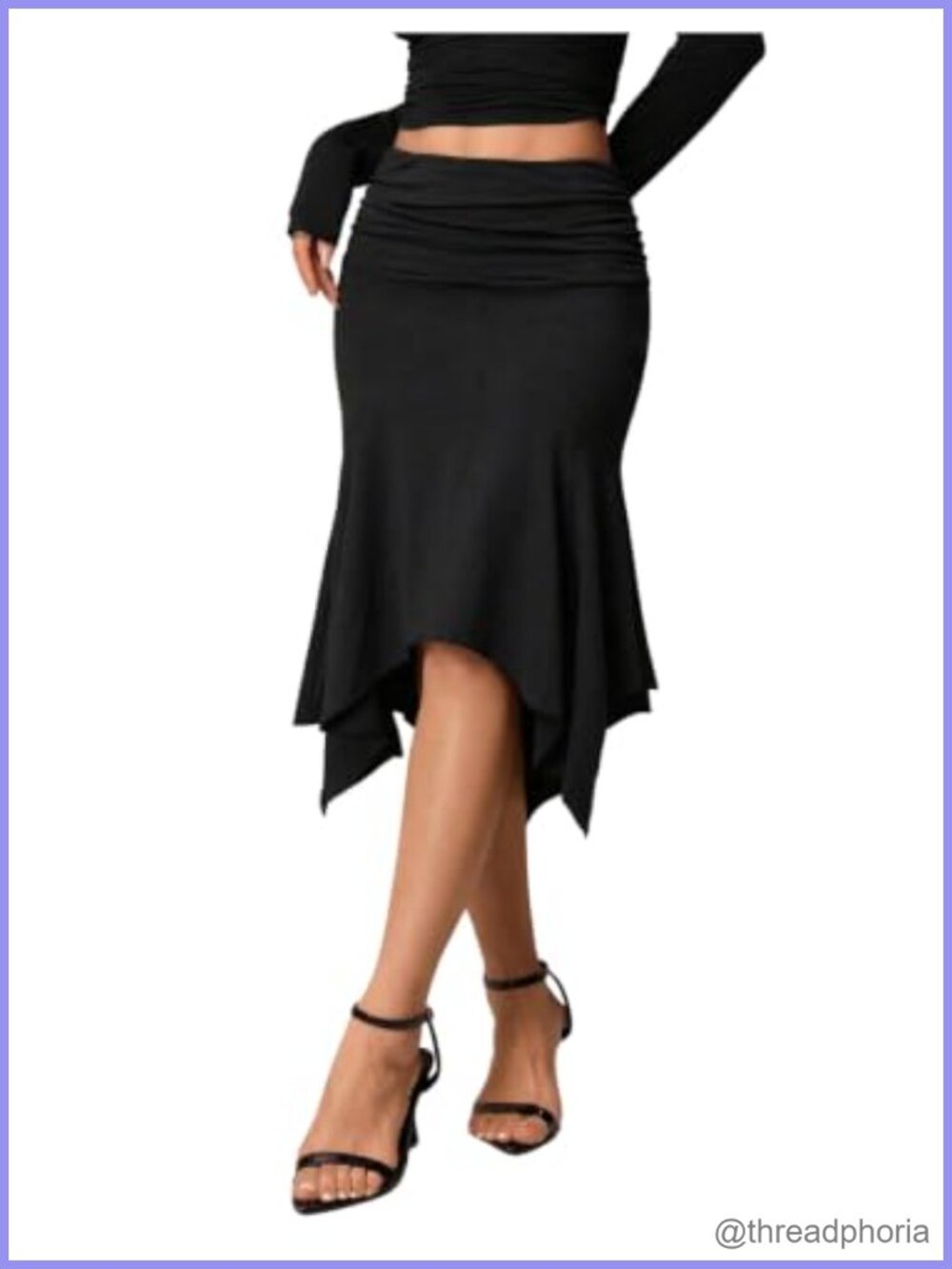 Women's Asymmetrical Low Rise Midi Skirt Ruched Bodycon Going Out